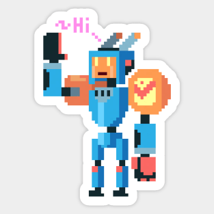 Pixel Robot 64bit Sticker